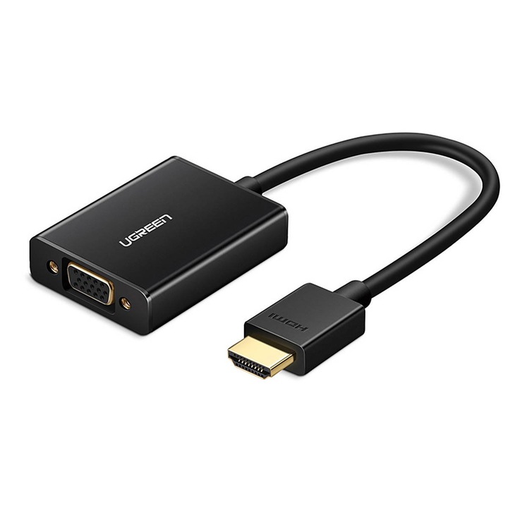 HDMI към VGA адаптер UGREEN, С аудио, черен
