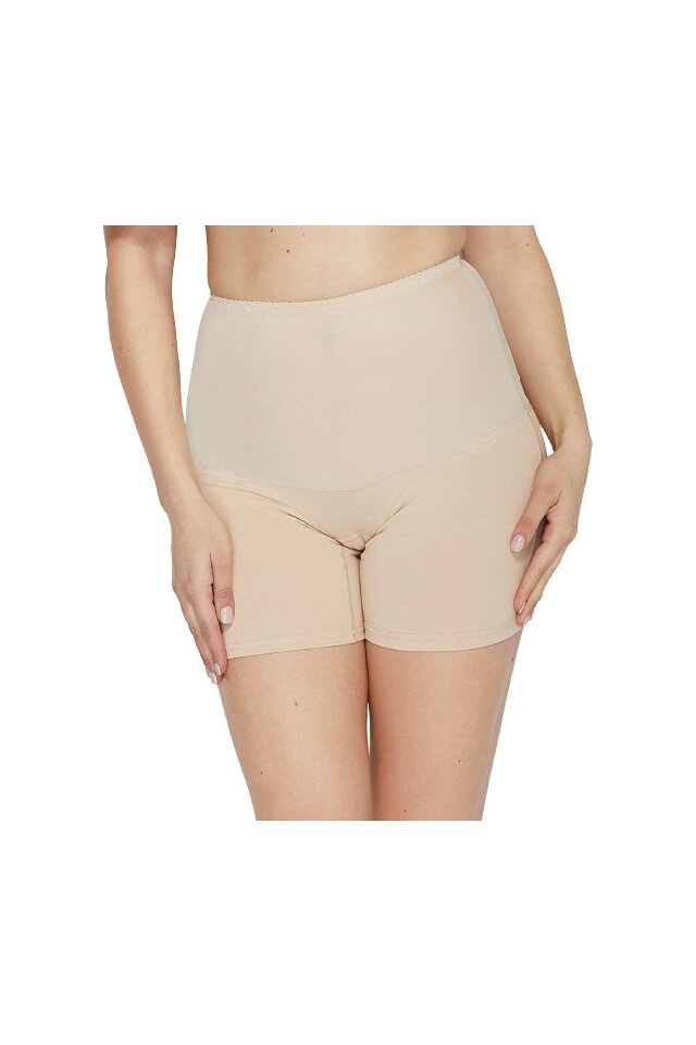 Chilot tip bermude, modelator, talie inalta, Iga Plus, crem