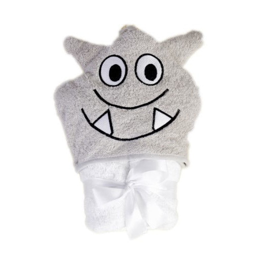 Prosop cu gluga BabyMatex Jimmy 80x80 cm din bumbac 100% Dino Grey