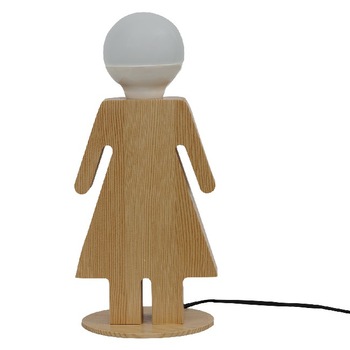 Lampa de masa Homemania Him & Her, Her, 15 x 16 x 26 cm, 1 x E27, 40W, Maro Lampa de masa Homemania Him & Her, Her, 15 x 16 x 26 cm, 1 x E27, 40W, Maro