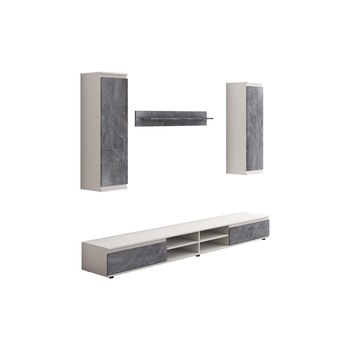 Biblioteca Luisa 220 cm, culoare alb/gri Biblioteca Luisa 220 cm, culoare alb/gri