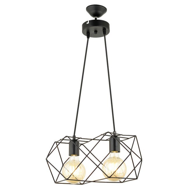 Lampa suspendata HOMEMANIA Zambak, Metal, 36x21x100 cm, 2xE27, 60W, Negru