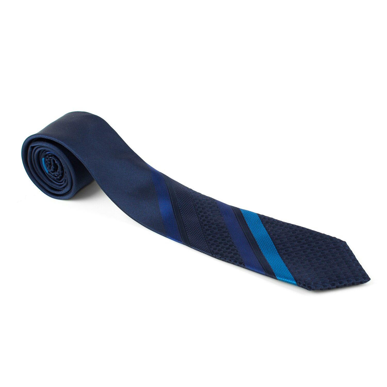 Cravata barbati Pami cu dungi colorate, B517-238B-8, Bleumarin