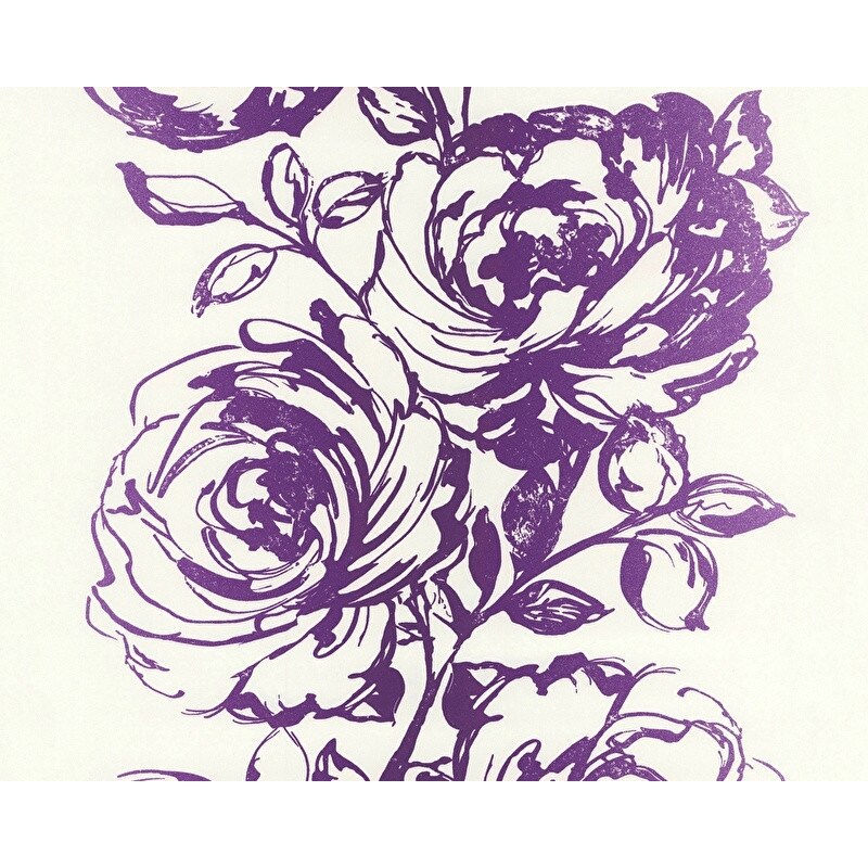 Tapet, AS Creation 264558, Alb/Mov, 10.05 x 0.53 m