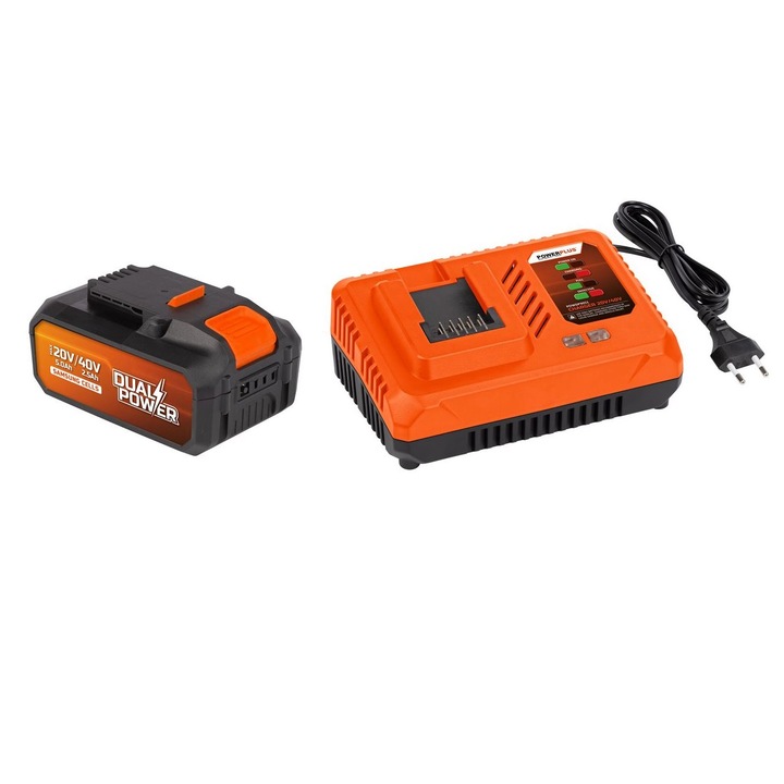 Set acumulator si incarcator Powerplus POWDP9064, 40v, 2.5Ah