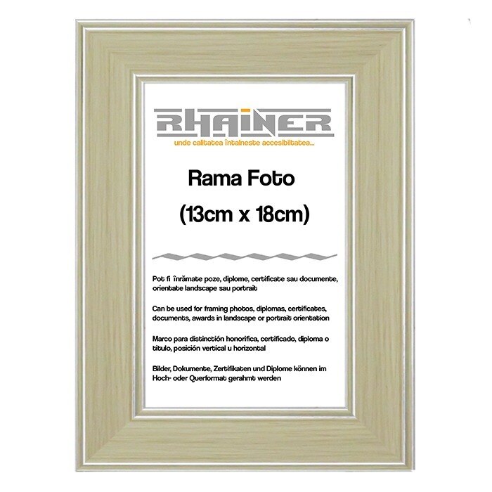 Rama foto Malaga, Rhainer, crem si argintiu, 13x18