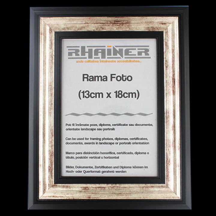 Rama foto Granada, Rhainer, Negru/Maro, 13x18