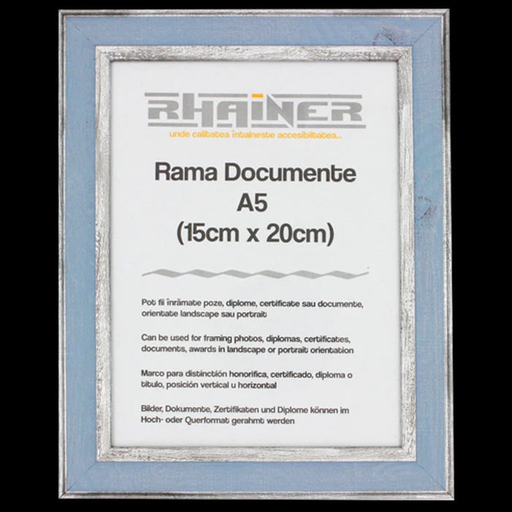 Rama foto Alicante, Rhainer, albastru+argintiu, A5