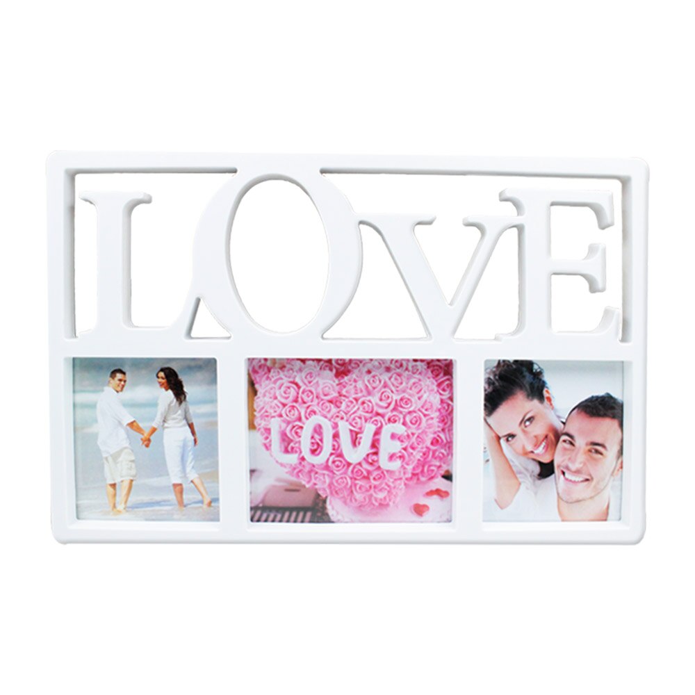 Rama foto colaj Love 3 poze, Rhainer, Alb,
