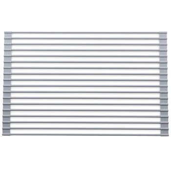Suport uscare vase pentru chiuveta, silicon-aluminiu, antialunecare, pliabil, gri, 43 x 33 cm Suport uscare vase pentru chiuveta, silicon-aluminiu, antialunecare, pliabil, gri, 43 x 33 cm