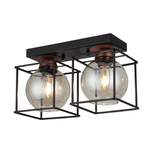 Lustra Homemania Arne, Metal/Sticla, 15 x 36 x 22 cm, 2 x E27, 40 W, Cupru