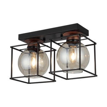 Lustra Homemania Arne, Metal/Sticla, 15 x 36 x 22 cm, 2 x E27, 40 W, Cupru Lustra Homemania Arne, Metal/Sticla, 15 x 36 x 22 cm, 2 x E27, 40 W, Cupru