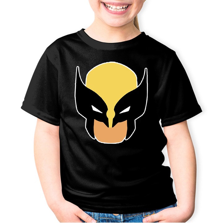 Tricou copii Wolverine XMan Army Valentine Day, negru, marime 116-122 CM, varsta 3-4 ani