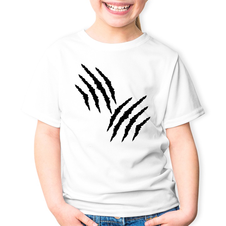 Tricou copii Wolverine X Men Gheare Minecraft GTA, alb, marime 140-146 CM, varsta 7-8 ani