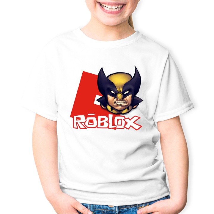 Детска тениска Wolverine XMen Roblox Epic Legend, бяла, размер 128-134 см, възраст 5-6 години