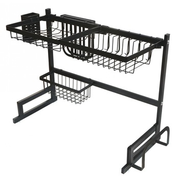 Organizator reglabil pentru uscat vasele, otel inoxidabil, negru, 52,5x32,5x65 cm Organizator reglabil pentru uscat vasele, otel inoxidabil, negru, 52,5x32,5x65 cm