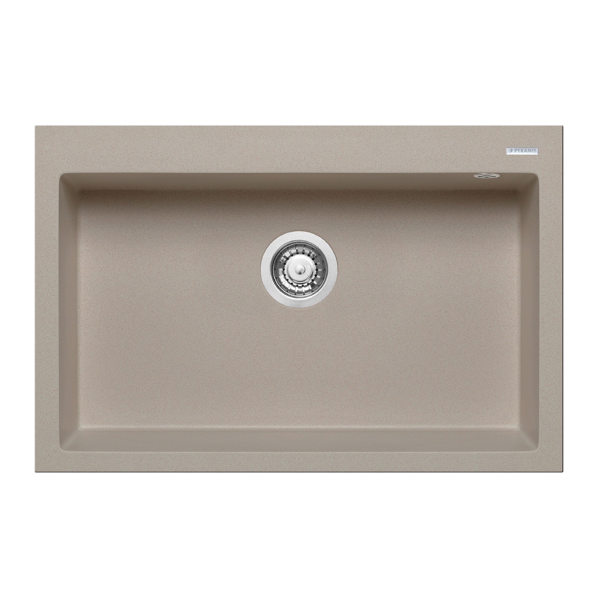 Chiuveta granit Pyramis ISTROS 1B 76x50cm adancime 20cm montare pe blat Pyragranite sand beige