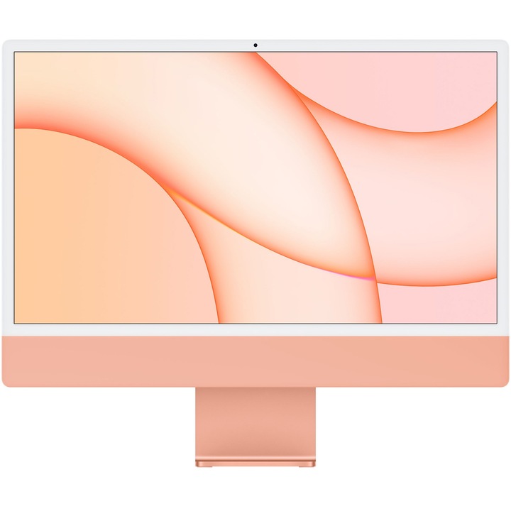 Настолен компютър iMac 24" (2021), Apple M1, 24", Retina 4.5K, 8GB, 256GB SSD, 8-core GPU, Orange, INT KB, Magic Keyboard + Mouse