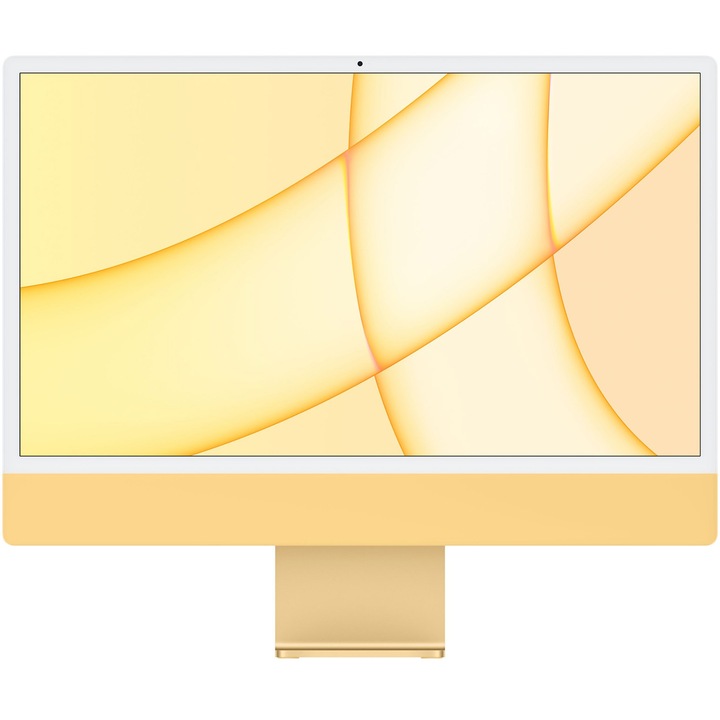 Настолен компютър iMac 24" (2021), Apple M1, 24", Retina 4.5K, 8GB, 256GB SSD, 8-core GPU, Yellow, INT KB, Magic Keyboard + Mouse