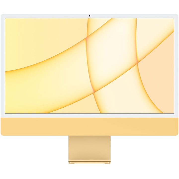 Настолен компютър iMac 24" (2021), Apple M1, 24", Retina 4.5K, 16GB, 256GB SSD, 8-core GPU, Yellow, INT KB, Magic Keyboard + Mouse