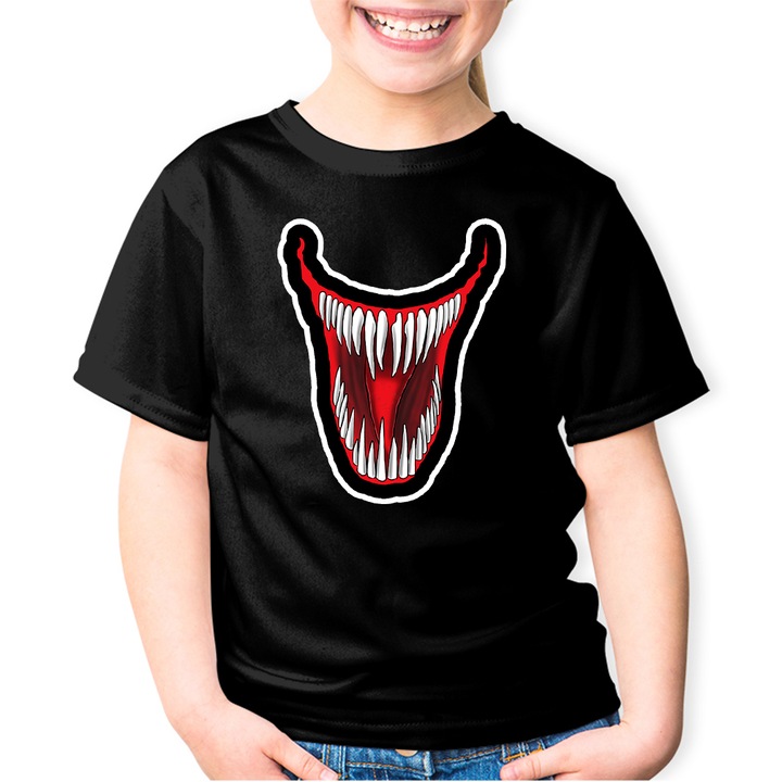 Tricou copii Venom Epic Smile Badass Horror, negru, marime 116-122 CM, varsta 3-4 ani