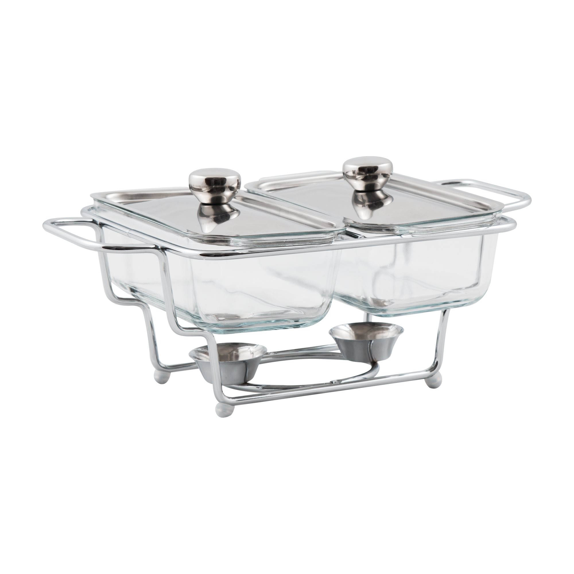 Set 2 vase incalzire 1.3 l, sticla termorezistenta