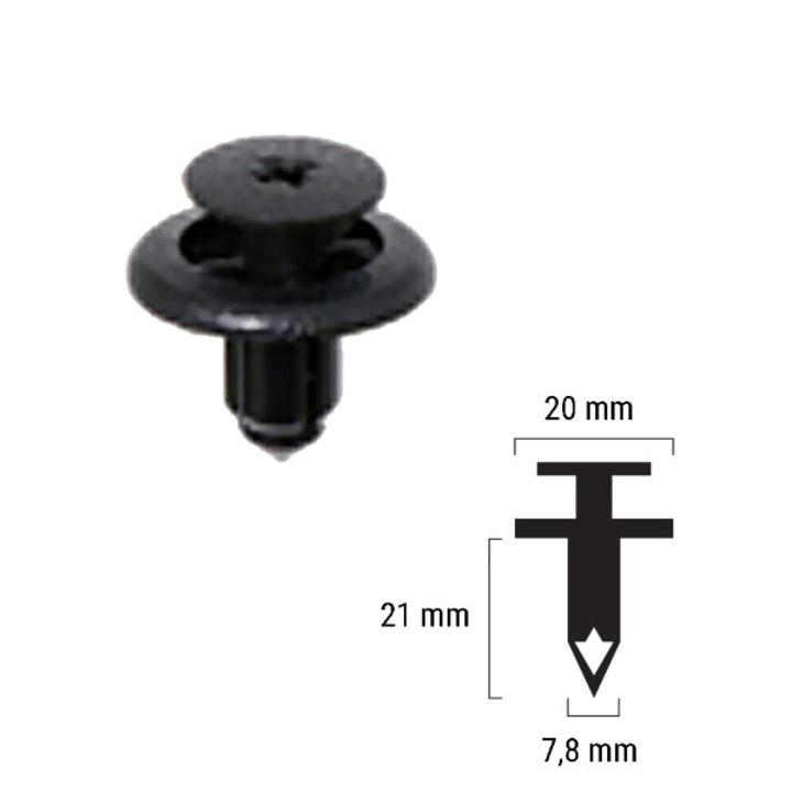 Нитова закопчалка, Honda 90684MBG000, RMS
