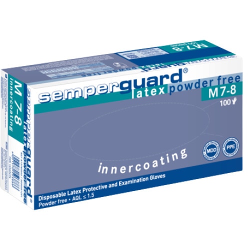 Set 100 bucati Manusi de protectie SEMPERGUARD, Sempermed, unica folosinta, latex nepudrat, cat III, marimea L