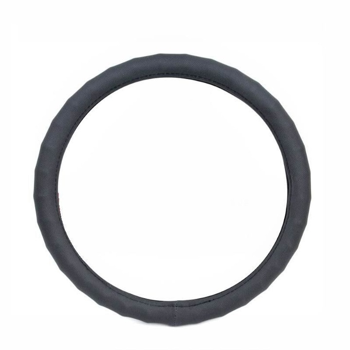 Husa volan 37-39cm, imitatie piele perforata, neagra, 01378 Amio
