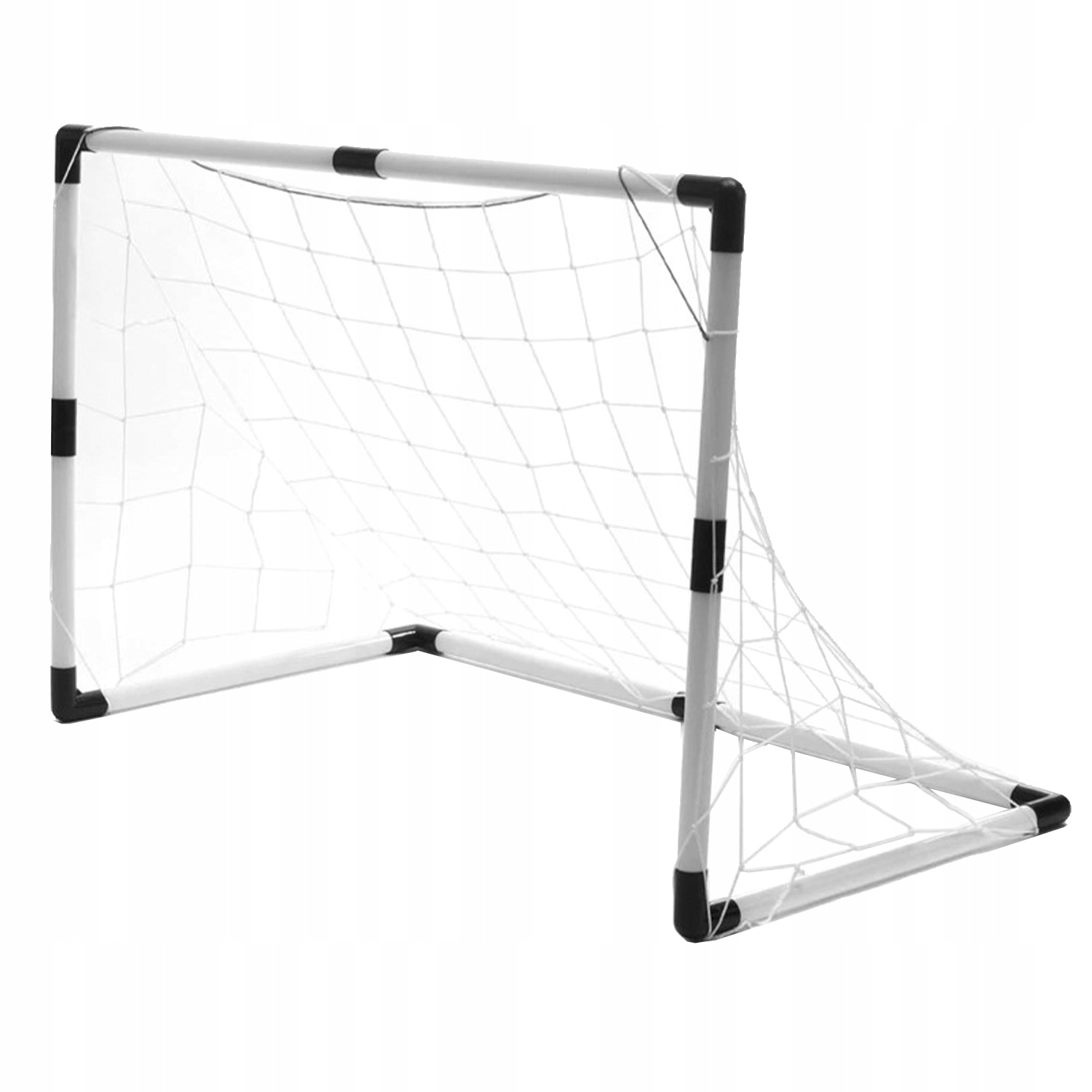 Set de Fotbal FootBall Game idealStore, Poarta Pliabila, Plasa Rezistenta, 4 Carlige de Prindere, Minge, Pompa Inclusa, Dezvolta Abilitati Motorii, Exercita Acuratetea