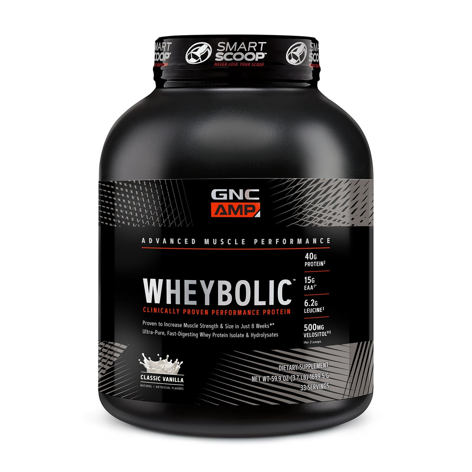Proteina din Zer GNC AMP Wheybolic, aroma de Vanilie, 1699.5 g