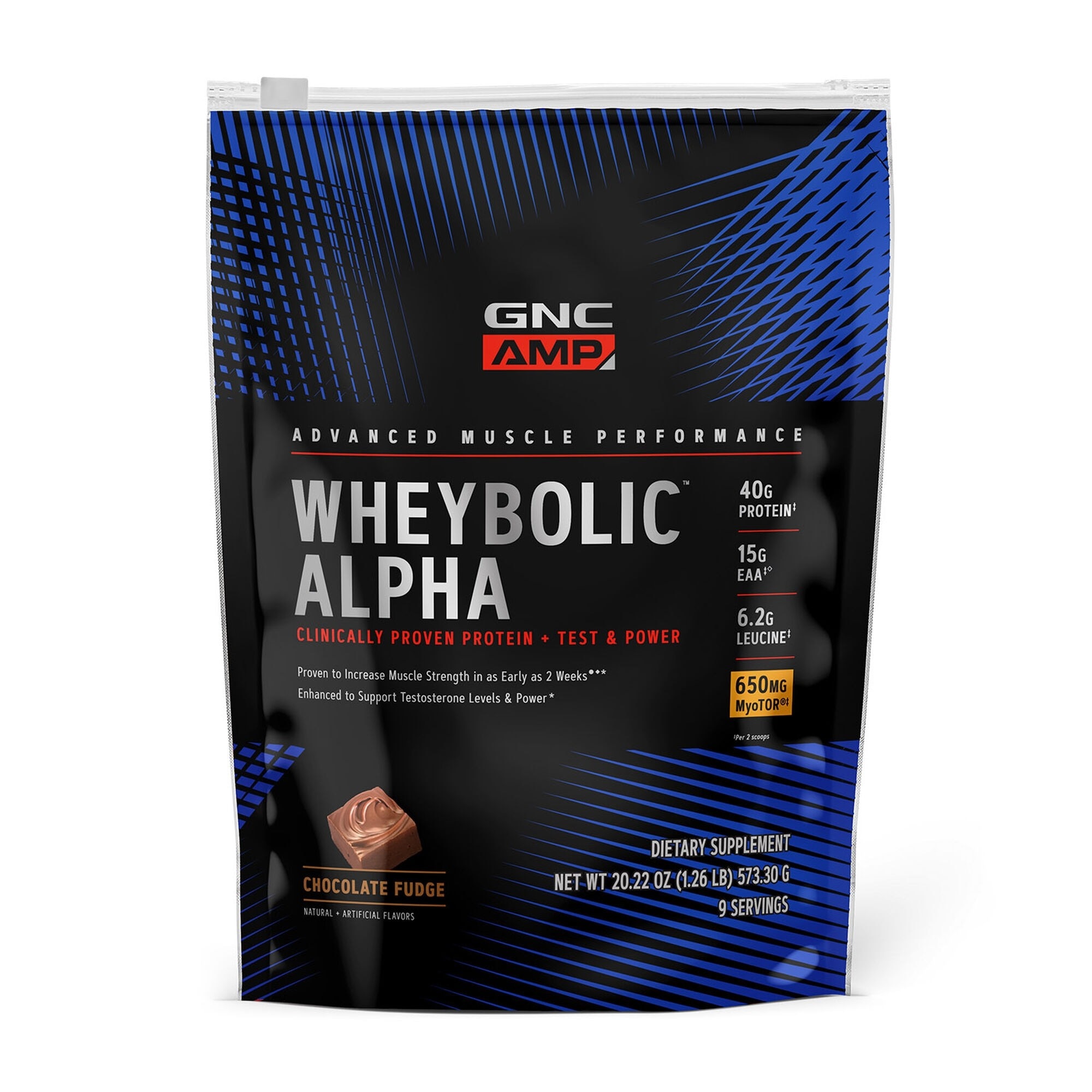 Proteina din Zer GNC AMP Wheybolic Alpha, aroma de Ciocolata, 573.30 g