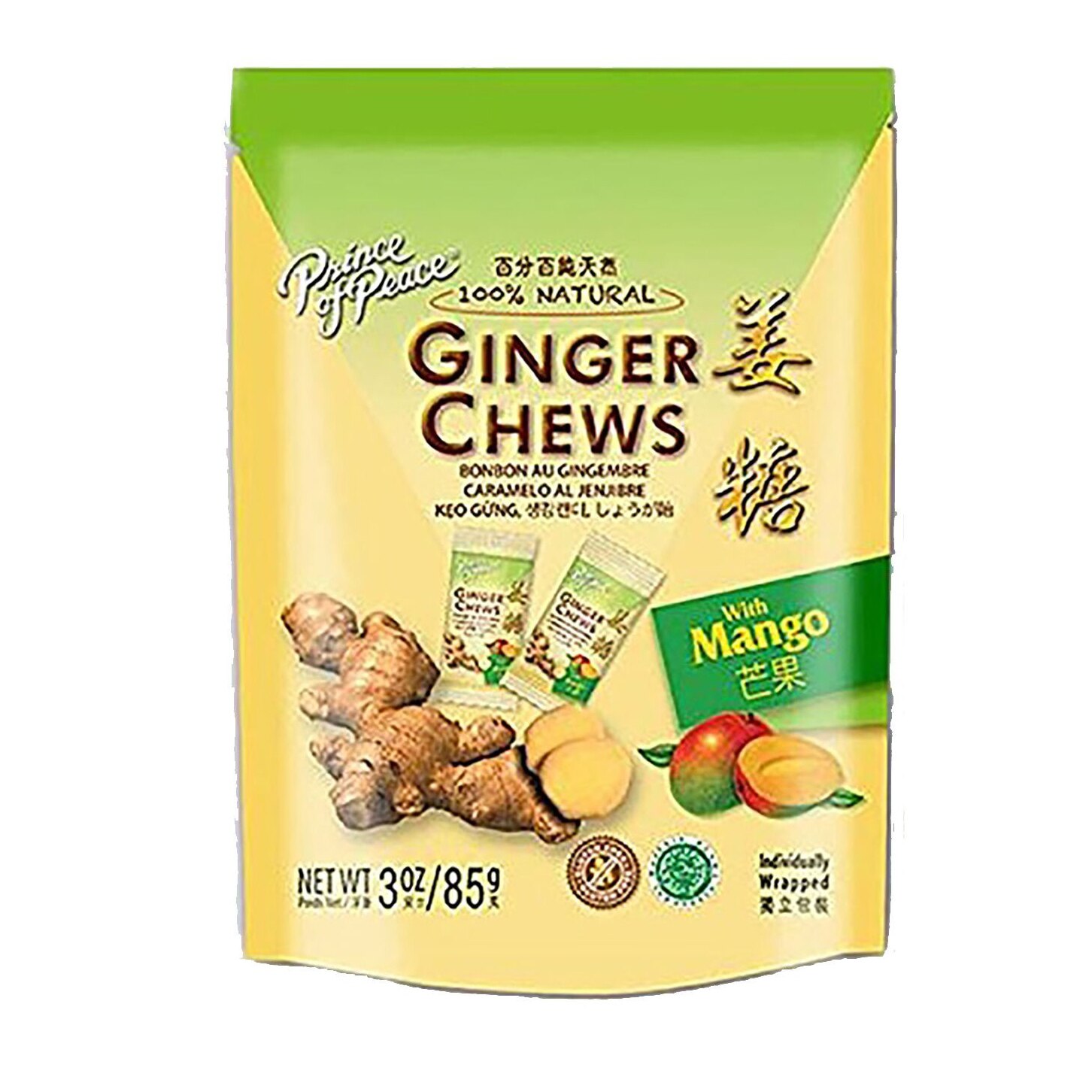 Caramele cu Ghimbir cu Aroma de Mango Prince of Peace®, 85 g