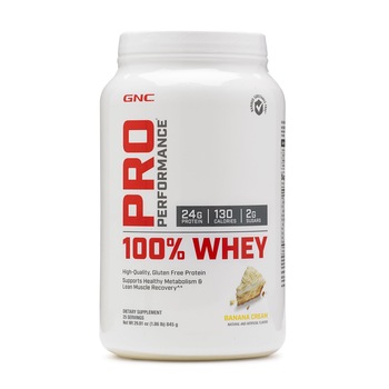 Proteina din Zer Pro Performance 100% GNC, aroma de Banane, 845 g Proteina din Zer Pro Performance 100% GNC, aroma de Banane, 845 g