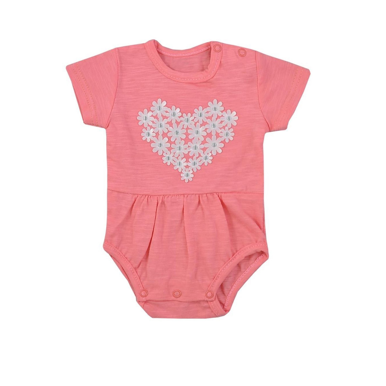 Body cu maneca scurta pentru fete Koala Marcelinka 08-574, Coral 62 cm