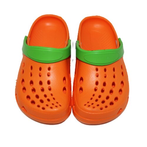 Saboti pentru plaja, portocaliu cu verde