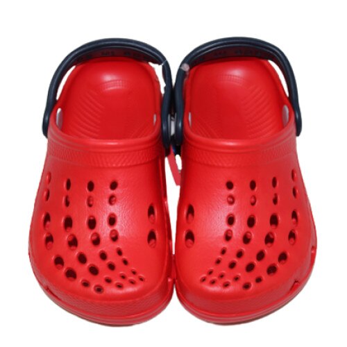 Saboti pentru plaja, rosu cu bluemarin