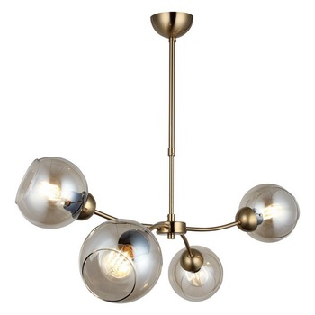 Lustra Poza, Homemania, Metal / Sticla, 25 x 50 x 72 cm, 4 x E27, 40W, Auriu Lustra Poza, Homemania, Metal / Sticla, 25 x 50 x 72 cm, 4 x E27, 40W, Auriu