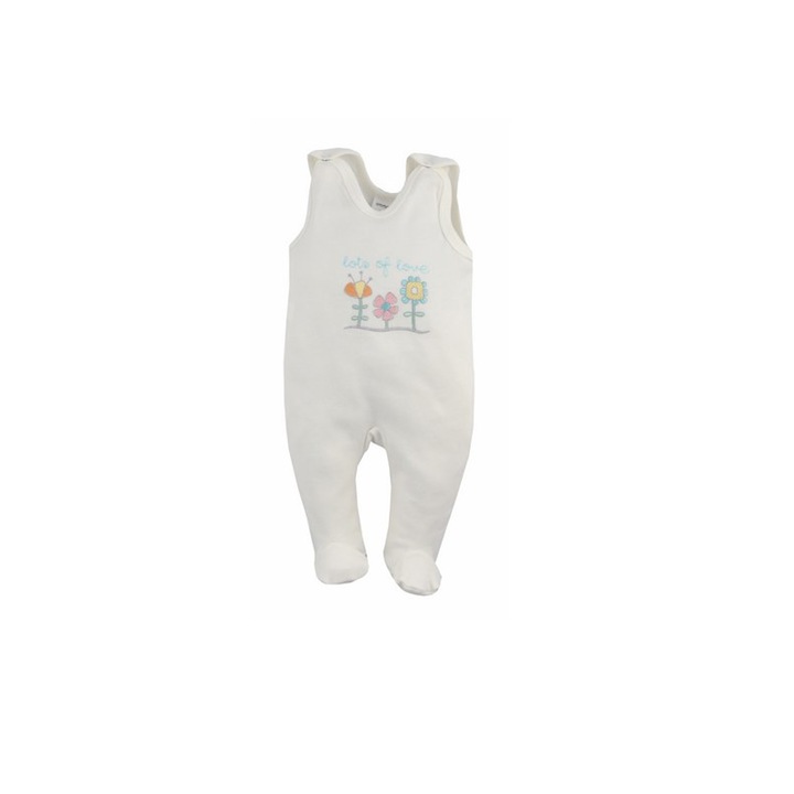 Salopeta fara maneci pentru bebelusi Koala Flower A01-008R-1, Crem