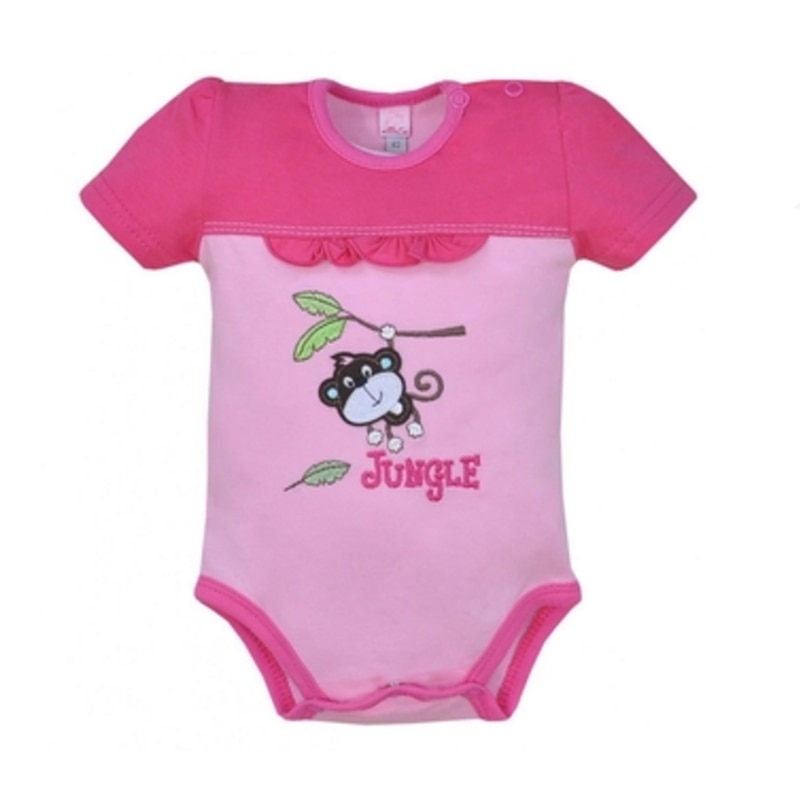 Body cu maneca scurta pentru fete Koala Jungle 04-091F, Fucsia 68 cm