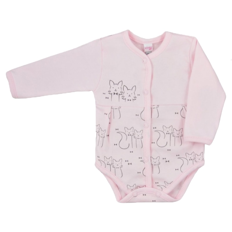 Body cu maneca lunga pentru fete Koala Kociaki 05-436R, Roz 68 cm