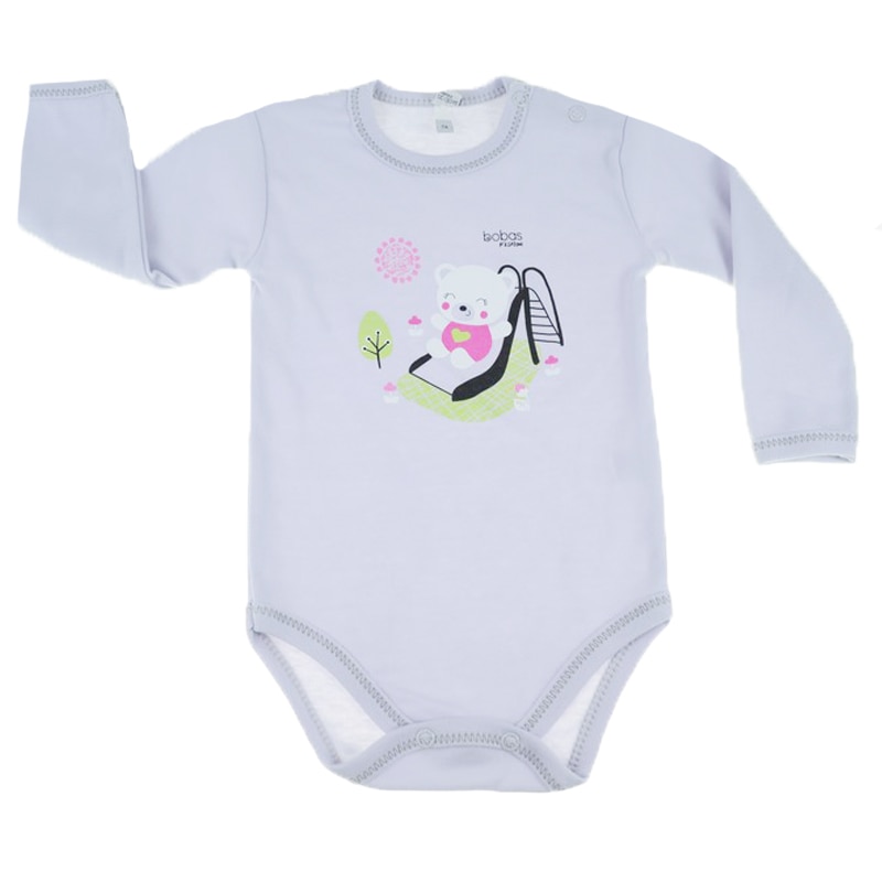 Body cu maneca lunga pentru fete Koala Zabaw 3625-G, Gri