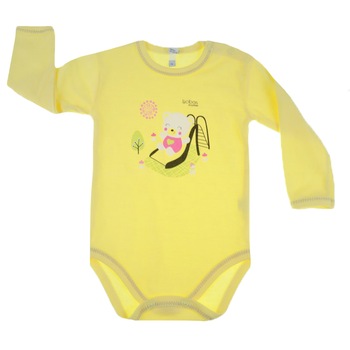 Body cu maneca lunga pentru fete Koala Zabaw 3625-GA, Galben 74 cm Body cu maneca lunga pentru fete Koala Zabaw 3625-GA, Galben 74 cm