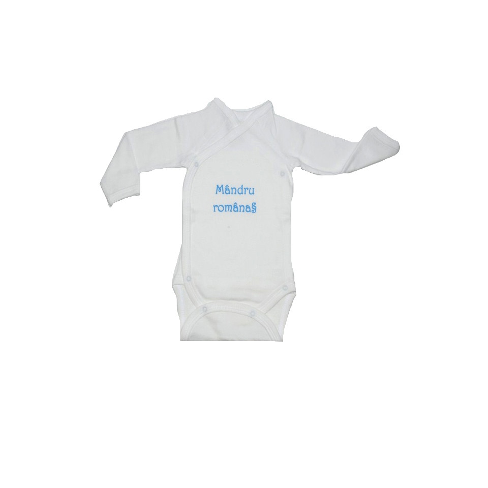 Body cu maneca lunga pentru baieti Mini Bimbi BMBB9-A, Alb 74 cm