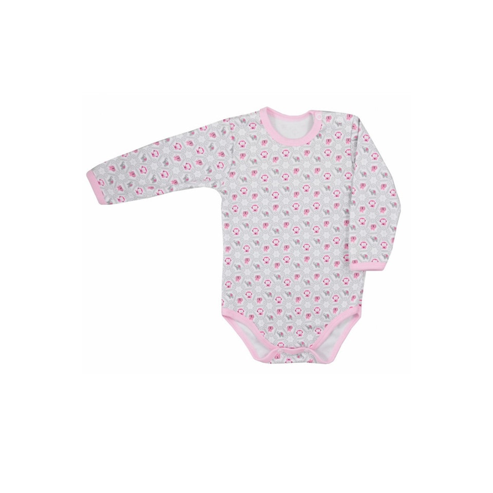 Body cu maneca lunga pentru fete Koala Dzungla 05-738-A1, Roz 80 cm