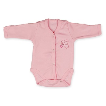 Body cu maneca lunga pentru fete Pifou Model 11ML-R, Roz 12188 Body cu maneca lunga pentru fete Pifou Model 11ML-R, Roz 12188