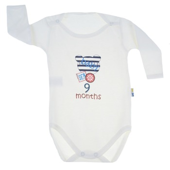 Body cu maneca lunga pentru baieti Mini Junior MJ-20C, Crem 74 cm Body cu maneca lunga pentru baieti Mini Junior MJ-20C, Crem 74 cm