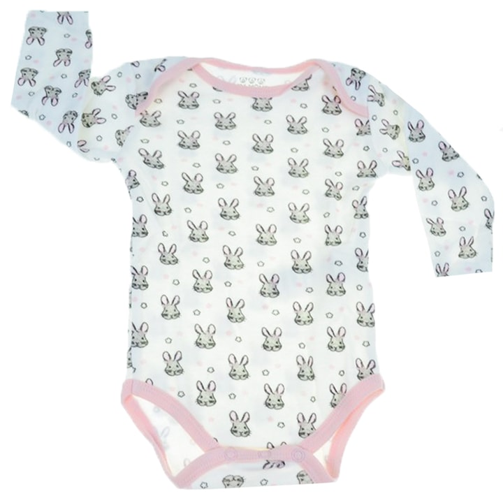 Body cu maneca lunga pentru fete E Plus M 59754A-68-cm, Alb 49366