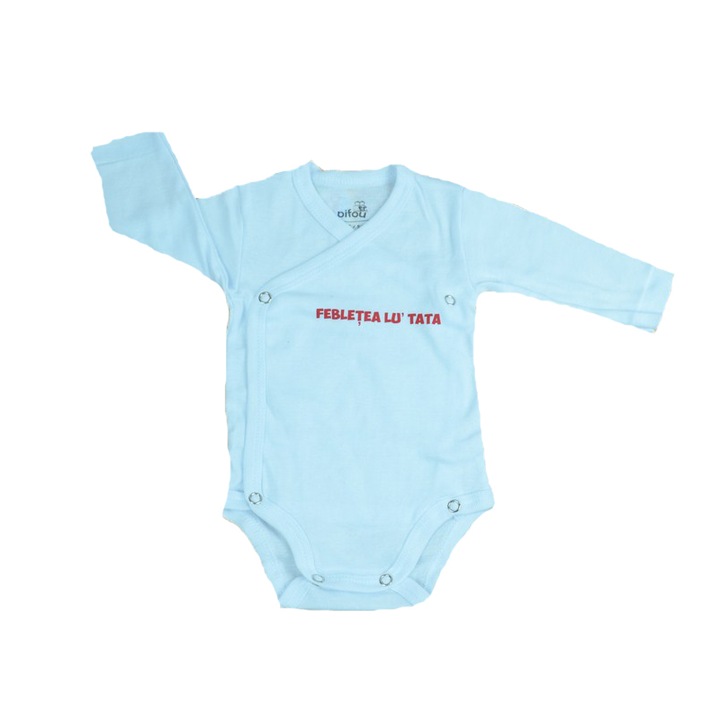 Body cu maneca lunga pentru copii Pifou Model 10 M10-1A-54-58-cm, Alb 54-58 CM