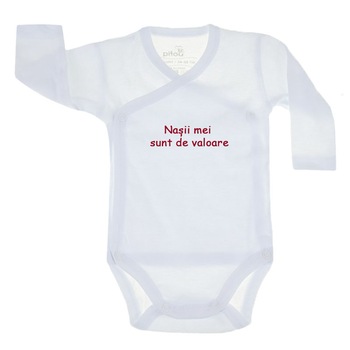 Body cu maneca lunga pentru copii Pifou Model 10 ML M10ML2-A2-1, Alb 66-70 cm Body cu maneca lunga pentru copii Pifou Model 10 ML M10ML2-A2-1, Alb 66-70 cm